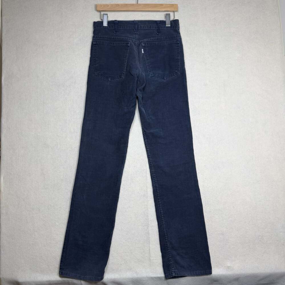 Vintage 80s Levis Pants Mens 30x32 Navy Blue Corduroy Talon Zipper - Picture 2 of 11